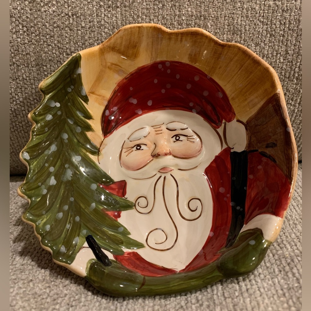Dario Farrucci Designs Hand Crafted & Hand Painted Textured Santa Claus Bowl